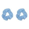thumbnail image 2 of Motique Accessories Set of 2 Solid Hair Scrunchies for Adult Women  (Light Blue), 2 of 6