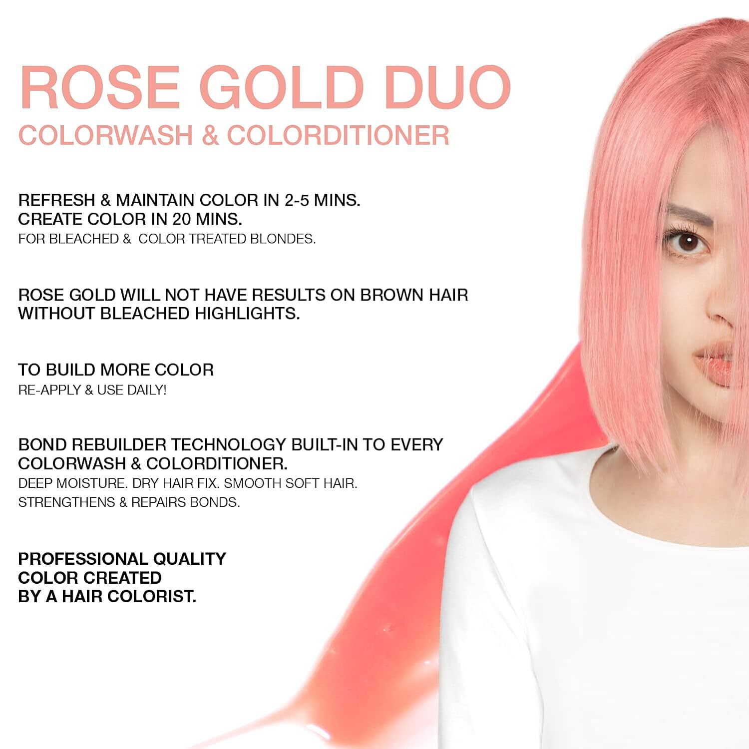 Celeb Luxury Viral Pastel Rose Gold Colorwash Professional Hair Coloring Tool Kit
