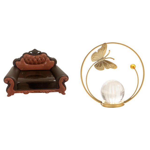 Escultura De Bola De Cristal En Miniatura Para Sofá, Silla Individual, Modelo De Metal, Figura De Bricolaje, Accesorio De Escritorio, Adorno De Interior, Mueble En Miniatura, Estatua Para