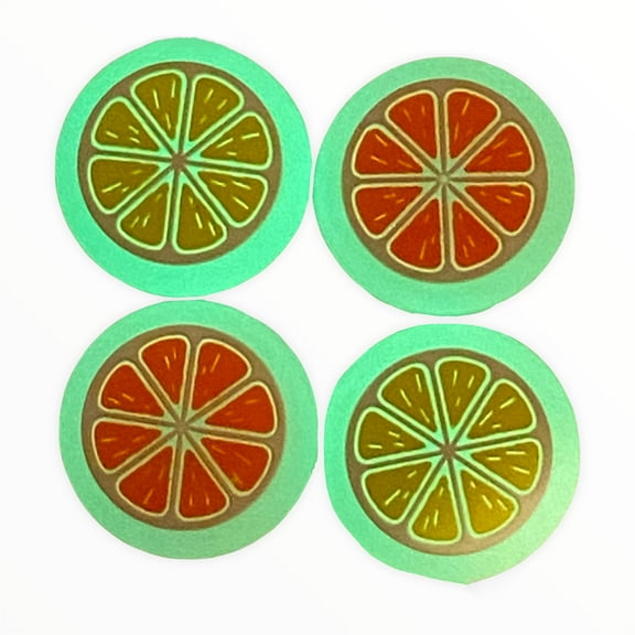 JenDore Glow In The Dark Yellow & Orange 4Pcs Silicone Thumb Grip Caps for Nintendo Switch & NS Lite