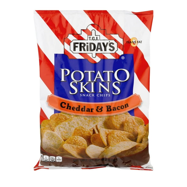 T G I Friday S Cheddar Bacon Potato Skins Snack Chips 22 Oz Walmart Com Walmart Com
