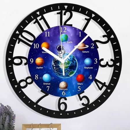Teenage Bedroom Wall Clock, Battery-operated, 10-inch Silent Wall Clock, Wrought Iron Material, Modern Style, Suitable for Office, Bedroom, And Living Room Decoration, 25cm