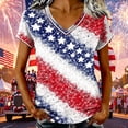 thumbnail image 2 of DHFJKG 250 Years Anniversary USA Shirts For Women Short Sleeve V Neck T Shirt American Flag Print 4Th Of July Independence Day Tee Top, 2 of 4
