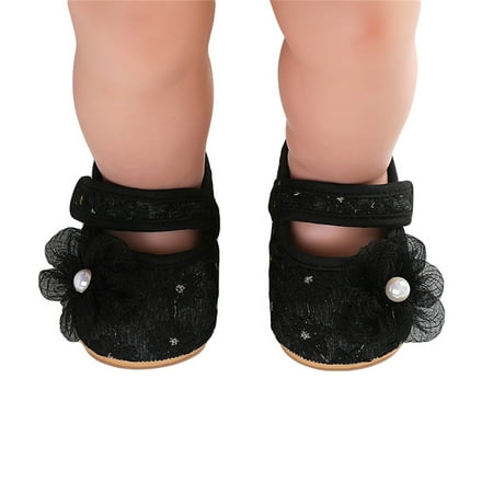 

Mildsown Baby Girls Cute Moccasinss Pearl Flower Soft Sole Flats Shoes