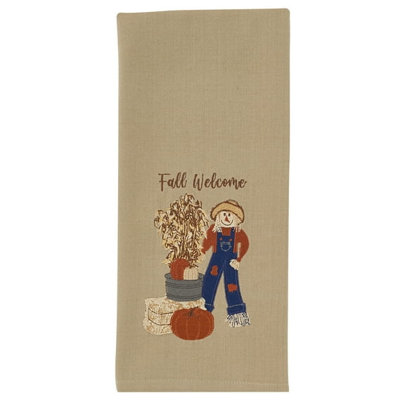 Park Designs Scarecrow Welcome Appliqued Dishtowel Set of 2