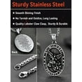 thumbnail image 6 of FaithHeart St Michael Archangel Necklace for Men Stainless Steel Gold Plated Christian Protection Oval Amulet Medal Pendant Jewelry Gift for Friends Grandson Birthday, 6 of 9