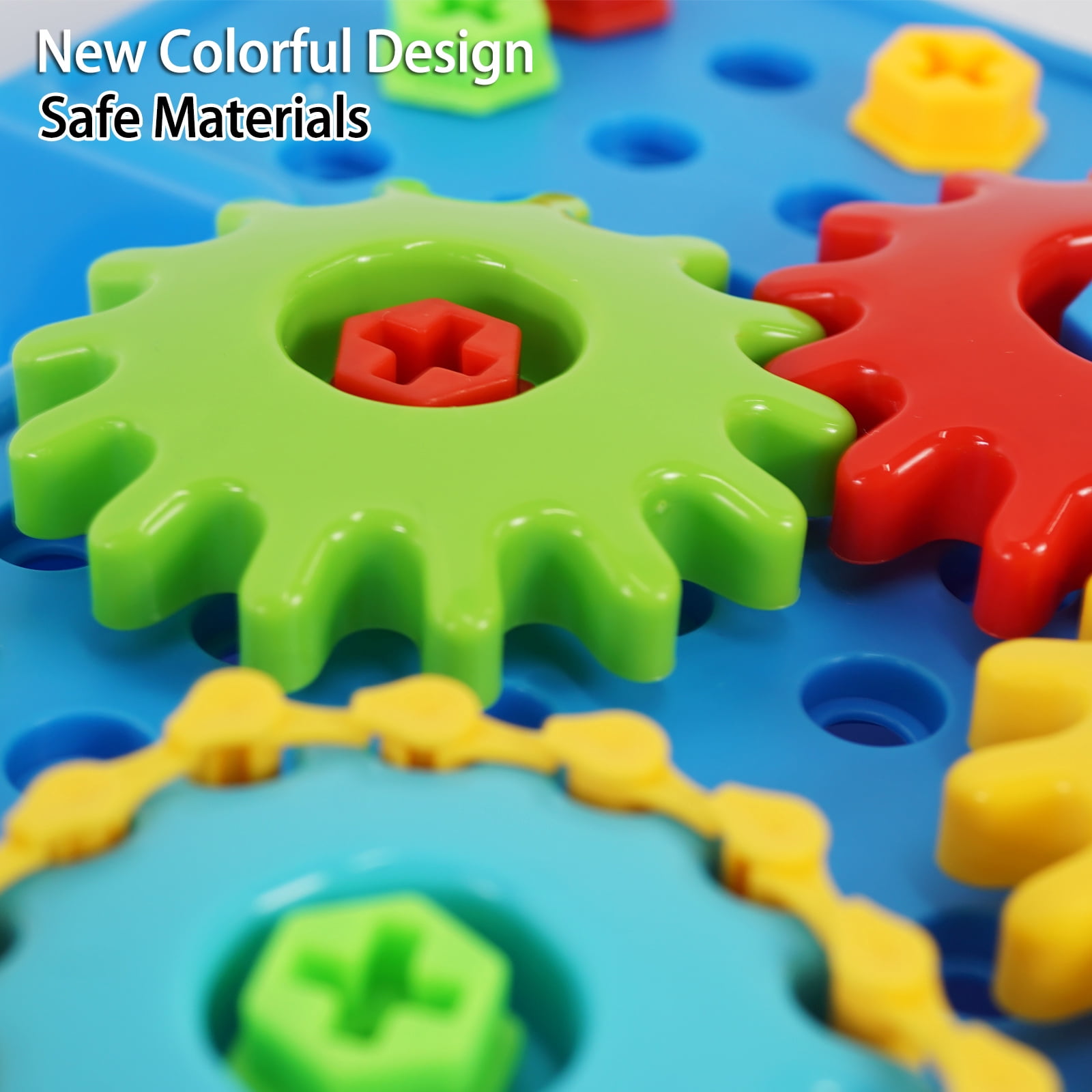 IIROMECI Gears Toys for Kids Ages 4-8, STEM Educational Construction Toys, Engineering Building Blocks Creative Learning Toy Set