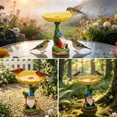 thumbnail image 6 of The Growing Ground Daisy Gnome Bird Feeder, Resin Garden Statue with Flower Bowl for Outdoor Patio Decor, Yellow, 6 of 9