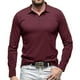 thumbnail image 1 of pstuiky Camisas de manga larga de invierno para hombre, Blusa con botones y solapa de color liso para hombre Tops de talla grande para hombre l, 1 of 6