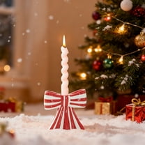 Hometravel Christmas Decorative Candle Base, Bow Pattern Candle Holder Accessory, Festive Tabletop Arrangement for Holiday, Home Ambiance Display