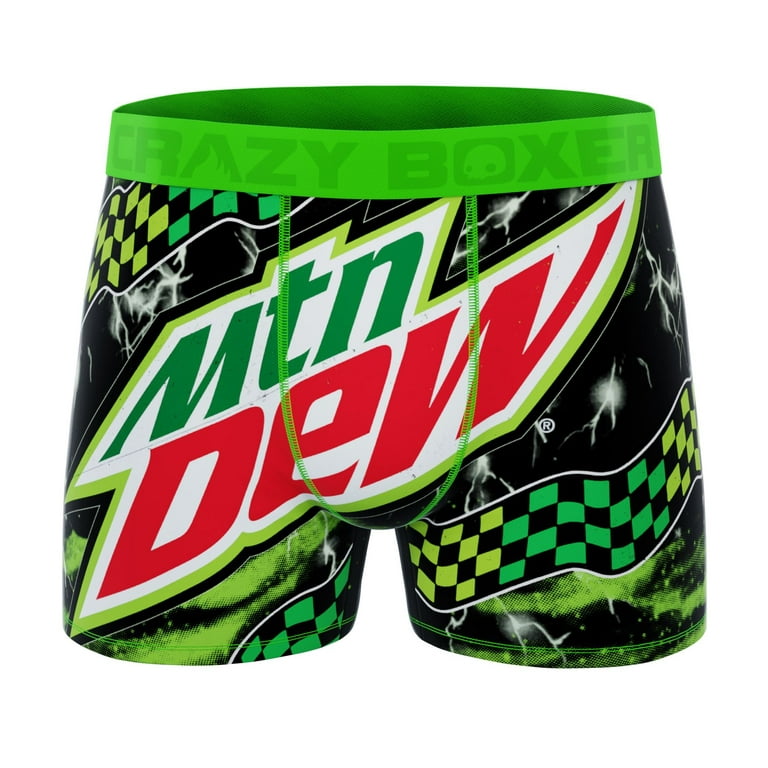 CRAZYBOXER Mountain Dew Logo And All Over; Men's Boxer Briefs, 3 Pack 