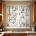thumbnail image 7 of huayou 2 Pack Printed Kitchen Tier Curtains, 27.56x47.24 Inch Vintage Nautical Starfish Seahorse Anchor Postcard Short Window Curtains for Indoor Kitchen Coastal Home Decor, 7 of 7