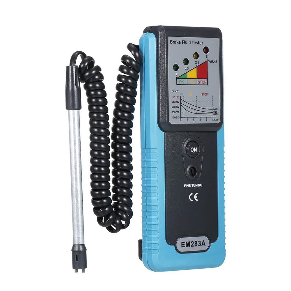 Qiilu Digital Brake Fluid Tester Oil Quality Check Pen W// 5 LED Lights for DOT3 DOT4 DOT5