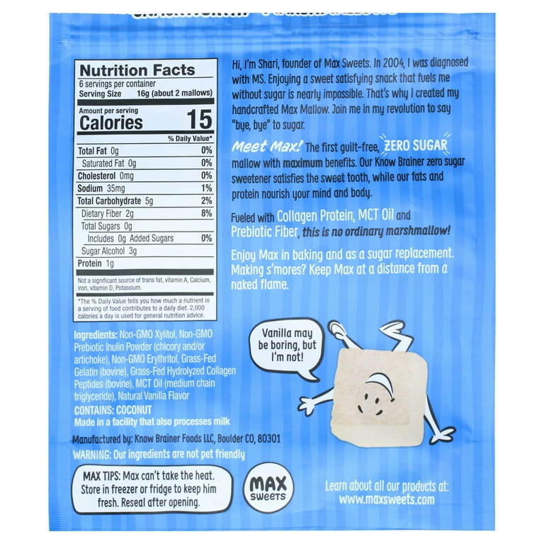 3 pack) Know Brainer Max Mallow Classic Vanilla- Guilt-Free