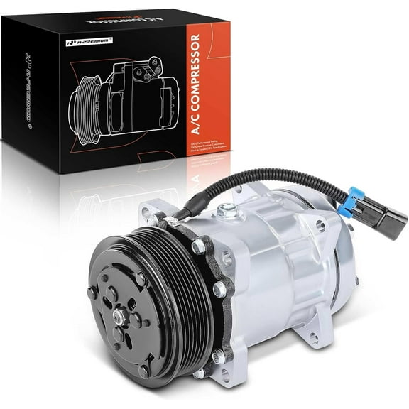 A-Premium AC Compressor with Clutch Compatible with Chevrolet C60 C70 C6500 C7500 Kodiak GMC C6000 C6500 C7000 C7500 Topkick