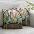 thumbnail image 3 of Nawypu Easter Pillow Covers  Easter Decorations for Home Bunny Truck Hello Peeps Hip Hop Spring Farmhouse Home Office Sofa Couch Bed Decoration, 3 of 5