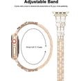 thumbnail image 4 of Compatible con Apple Watch Band 38 mm 40 mm 41 mm Mujer, Pulsera de Metal Correa de Pulsera para iWatch Series 7 6 SE 5 4 3 2 1, Oro Rosa/Blanco, 4 of 5
