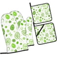 thumbnail image 2 of Easter Oven Mitts and Pot Holders 4 Pcs Sets for Kitchen, Cooking Gloves Heat Resistant Oven Mitt Gloves Non Slip Potholders BBQ Gloves for Grilling, Baking, BBQ, 2 of 6