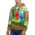 thumbnail image 3 of Lsque Pikmin Pattern Casual Men's Hoodie,Hooded Sweatshirt with Kangaroo Pocket,Pullover Hoodie-3X-Large, 3 of 8