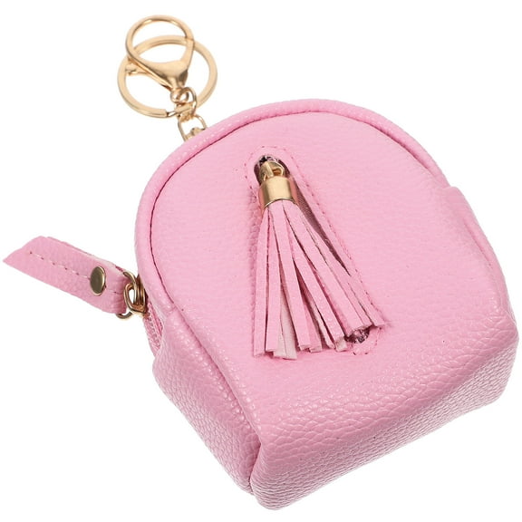 TEHAUX 1Pack Novelty Coin Purse Pink Pu Material Zipper Closure for Girls 15x7x5cm