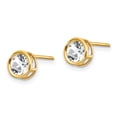 thumbnail image 2 of 14k 5mm Bezel White Topaz Stud Earrings, 2 of 5