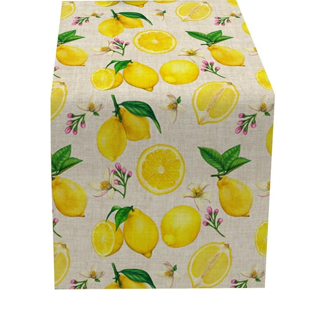 Hearth & Gear Petit Drapeau de Table Frais Printemps et Été Fleur Lin Imprimé Nappe 2 Foulard de Commode Géométrique Table Batik Table Brunch de Mariée Décorations Table 90” Tables pour Événements Chemins de Table pour
