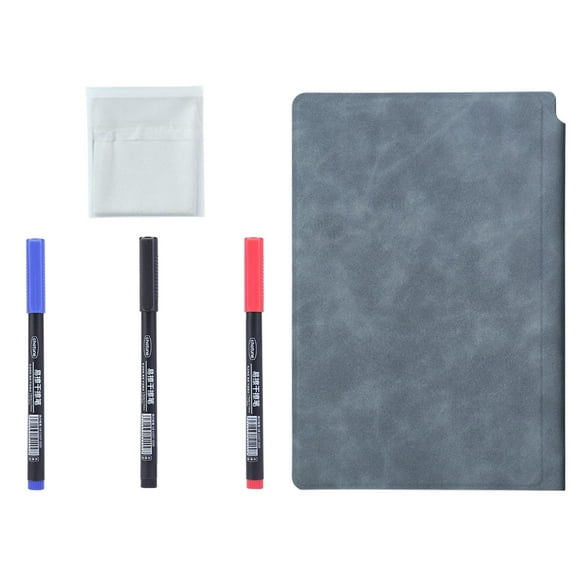 Pizarra blanca portátil, bloc de notas, marcador, diario, planificador, cuaderno de dibujo, reutilizable Azul marino