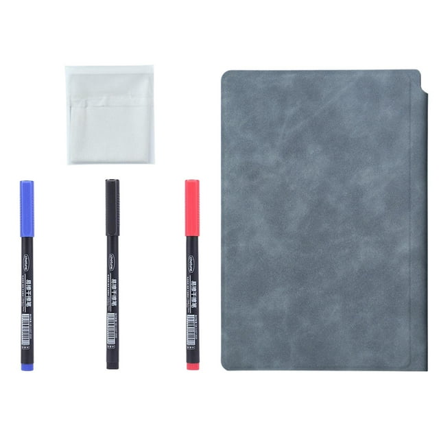 Bloc de notas portátil de pizarra blanca, marcador, cuaderno reutilizable impermeable para dibujar Azul marino