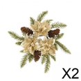 thumbnail image 1 of 2 Anillos Para Velas Navideñas, Corona Para Fiesta, Granja, Comedor, Candelabro, Dorado, 35cm, 1 of 10