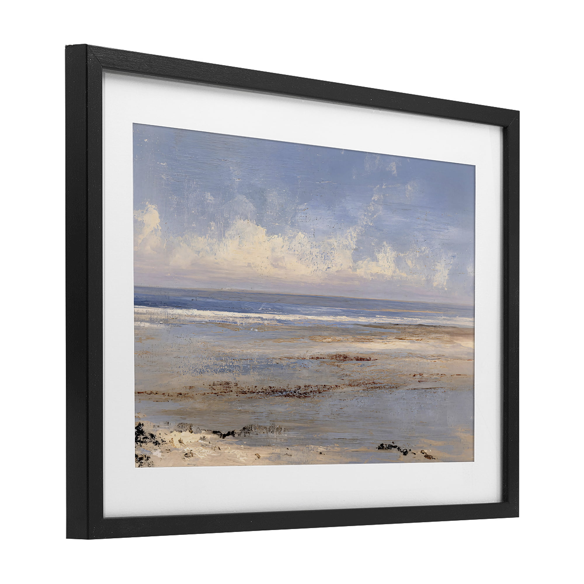Stupell Industries Rustic Ocean Horizon Impression Black Framed Print Under Glass, design by Jacky Ngan