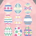 thumbnail image 3 of Instant Message - Mixed Patterned Easter Eggs - Toddler And Youth Girls Raglan Graphic T-Shirt, 3 of 6