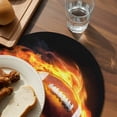thumbnail image 4 of Round Placemats Set of 4 Flame Football Place Mats Washable Woven Placemat Sports Black Circle Braided Table Mat for Kitchen Dining Table Party Home Decor 15 Inch, 4 of 8