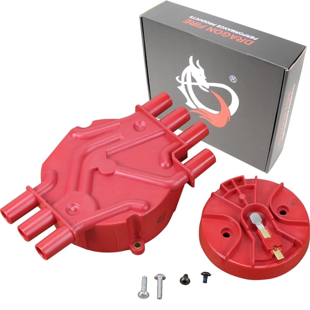 DRAGON FIRE PERFORMANCE Juego de tapa de distribuidor y rotor de alta resistencia compatible con Chevrolet GMC Blazer Express Savana Sierra Sonoma 4.3L V6 262 Vortec Oem Fit CAP1007-DF