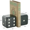 thumbnail image 3 of DecMode 4" Dice Geometric Green Marble Bookends (Set of 2), 3 of 9