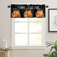thumbnail image 7 of Orange Pumpkin Kitchen Curtains Valance and Tier Set 3 Pieces, Black Happy Fall Yall Small Window Curtains Set, 36 Inches Length Rod Pocket Short Window Treatment Tiers for Bathroom Cafe, 7 of 7