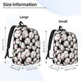 thumbnail image 2 of Rateoe Cute Baseball Pattern Durable Canvas Backpack for Men & Women – Stylish & Lightweight – Adjustable Straps, Multiple Pockets – Fits 15-17 Inch LaptopsMedium, 2 of 5