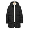 thumbnail image 5 of Wutalume Men's Large Size Loose Casual Long Quilted Down Jacket, Thickened Winter Windproof Warm Full Zip Hooded Outdoor Clothing, for Extreme Cold and Daily Commute,Black L, 5 of 6