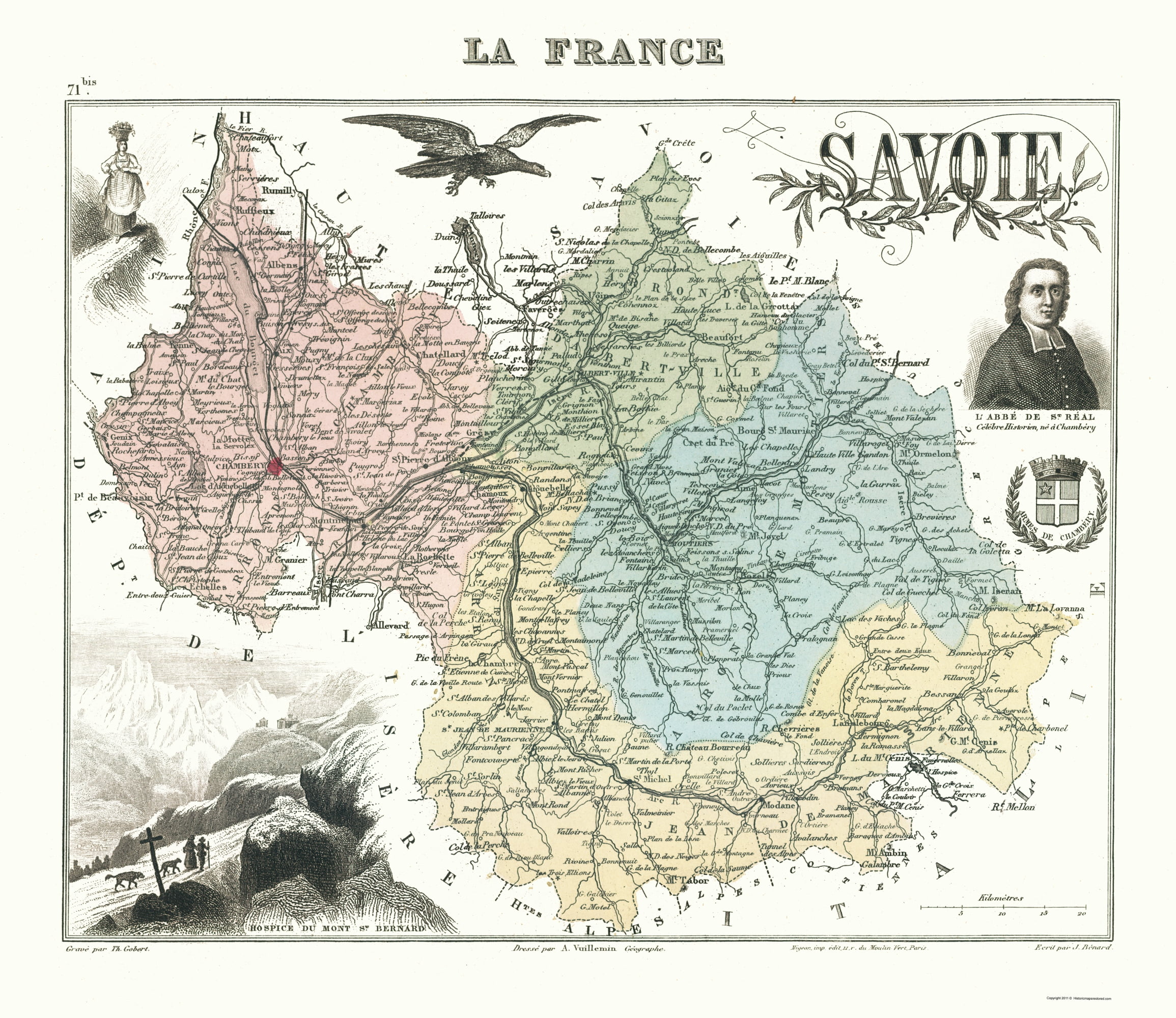 Savoie Department France Migeon 1869 23.00 x 26.56 Matte Art