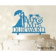 thumbnail image 1 of Mr & Mrs Wedding Cake Topper Personalized Glitter Turquoise Blue Cake Topper Color Option Available 5-7 Inches Wide, 1 of 1