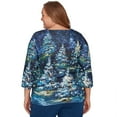 thumbnail image 2 of Alfred Dunner Womens Plus-Size Starry Night Holiday Tree Top, 2 of 4