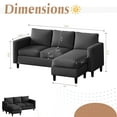thumbnail image 6 of Sobaniilo Sectional Sofa Free Combination Sectional Couch Small L-Shaped Linen Fabric Sofa for Living Room(Black), 6 of 8