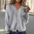 thumbnail image 2 of Women's Long Sleeve Oversized Zip Up Hooded Sweatshirt Casual Jacket With Drawstring And Pockets, 2 of 5