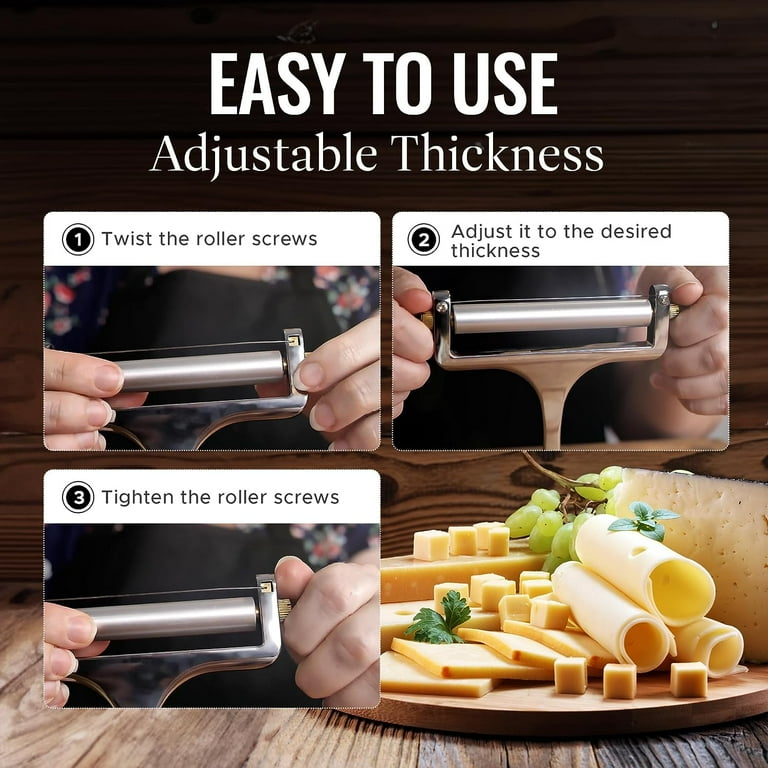 Zulay Kitchen Stainless Steel Cheese Slicer - Adjustable Zulay Kitchen Stainless Steel Cheese Slicer - Adjustable