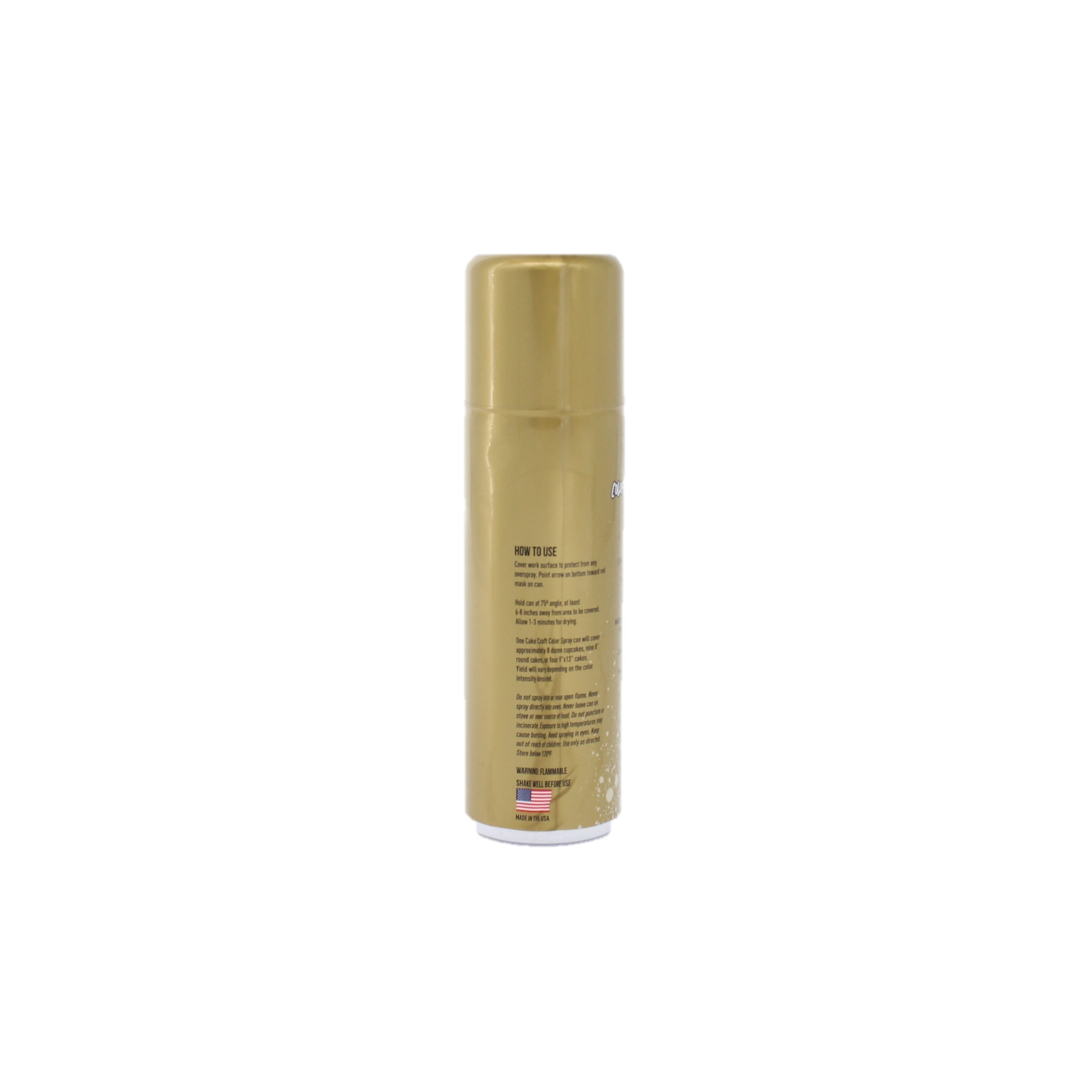 Cake Craft Edible Gold Color Spray – 1.5oz Can | Edible Metallic Food Spray for Cakes, Cupcakes, Cookies & More | Made in the USA | Adds Instant Shimmer & Shine