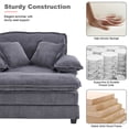thumbnail image 6 of BUIORD 56" Accent Chair with Ottoman, Corduroy Single Sofa Chair Armchair with Pillows, Deep Seat Couch for Living Room, Gray, 6 of 7