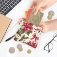thumbnail image 5 of PU Leather Coin Purse Wallet Compact Water-Resistant Card Cases Money Organizers Poinsettia and Holly Leaves, 5 of 7