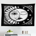 thumbnail image 1 of Moon Rays Tapestry, Illustration of Half Sun and Half Crescent in Continuous Pattern, Fabric Wall Hanging Decor for Bedroom Living Room Dorm, 2 Sizes, Charcoal Grey and White, by Ambesonne, 1 of 1