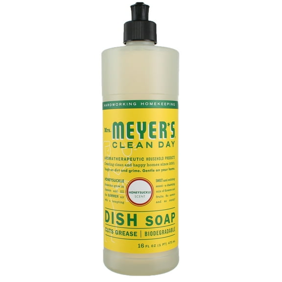Mrs. Meyer's Clean Day Dish Soap Liquid, Honeysuckle Scent - Concentrate - 16 fl oz