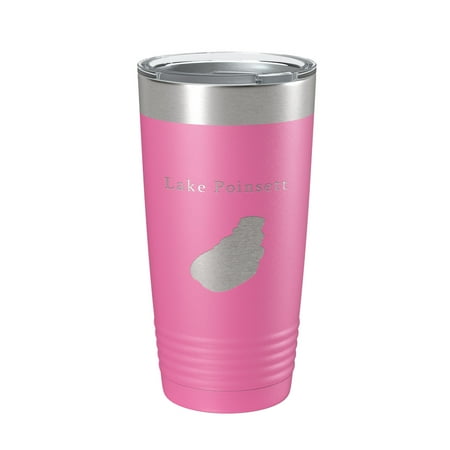 

Lake Poinsett Map Tumbler Travel Mug Insulated Laser Engraved Coffee Cup South Dakota 20 oz Pink