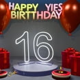 thumbnail image 2 of Letreros LED de neón número 6 decoración de cumpleaños, luces de neón para fiesta, USB Plus, funda de batería para iluminar el cumpleaños de tu bebé con nuestro letrero de neón número seis (número 6), 2 of 4